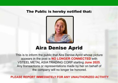 Vsteel notice Aria Denise Aprid